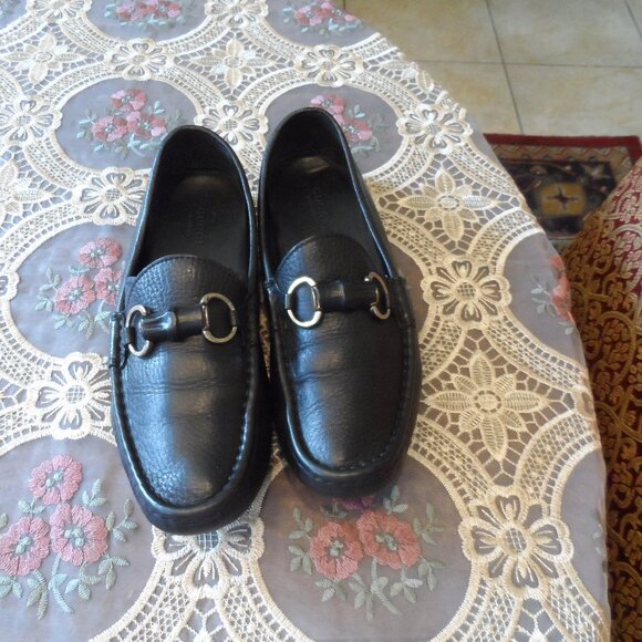Gucci Black Horse Bit Detail Calf Leather Driving Loafers Size 37.5B - Picture 2 of 16